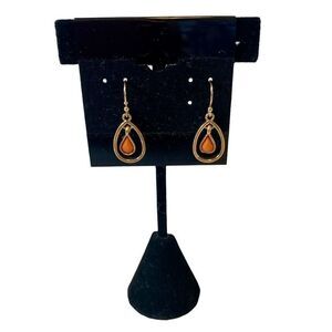Orsay Brown & Gold Toned Teardrop Earrings. Simple & Sophisticated Looking.